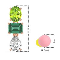 Oval, Emerald & Pear Dangling Earrings