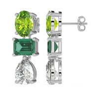 Oval, Emerald & Pear Dangling Earrings