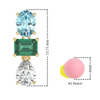 Oval, Emerald & Pear Dangling Earrings