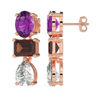 Oval, Emerald & Pear Dangling Earrings