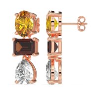 Oval, Emerald & Pear Dangling Earrings