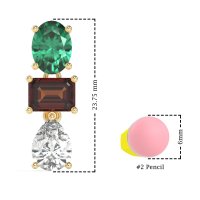 Oval, Emerald & Pear Dangling Earrings