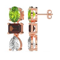 Oval, Emerald & Pear Dangling Earrings