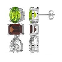 Oval, Emerald & Pear Dangling Earrings
