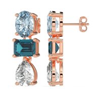 Oval, Emerald & Pear Dangling Earrings