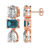 Oval, Emerald & Pear Dangling Earrings