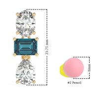 Oval, Emerald & Pear Dangling Earrings