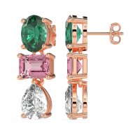 Oval, Emerald & Pear Dangling Earrings