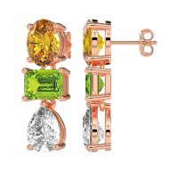 Oval, Emerald & Pear Dangling Earrings