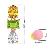 Oval, Emerald & Pear Dangling Earrings