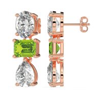 Oval, Emerald & Pear Dangling Earrings