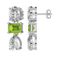 Oval, Emerald & Pear Dangling Earrings