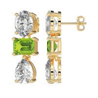 Oval, Emerald & Pear Dangling Earrings