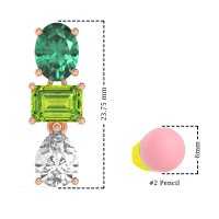 Oval, Emerald & Pear Dangling Earrings