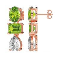 Oval, Emerald & Pear Dangling Earrings