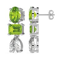 Oval, Emerald & Pear Dangling Earrings