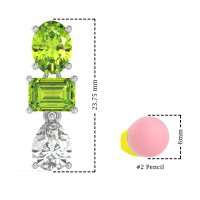 Oval, Emerald & Pear Dangling Earrings