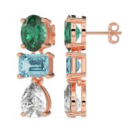 Oval, Emerald & Pear Dangling Earrings