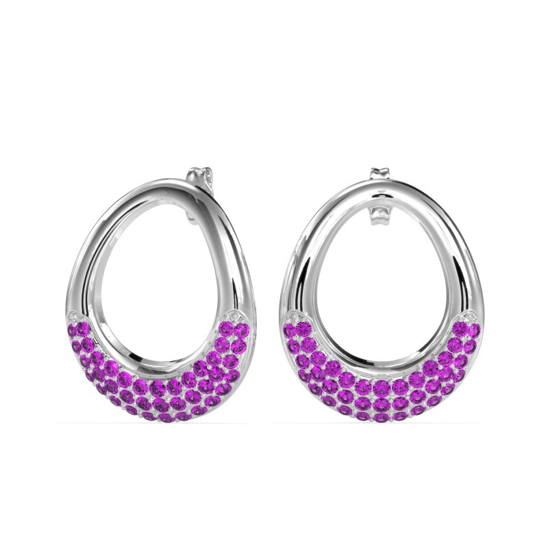 Teardrop Gemstone Hoop Earrings