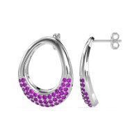 Teardrop Gemstone Hoop Earrings
