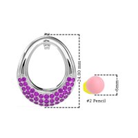 Teardrop Gemstone Hoop Earrings