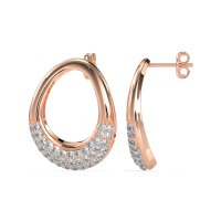 Teardrop Gemstone Hoop Earrings