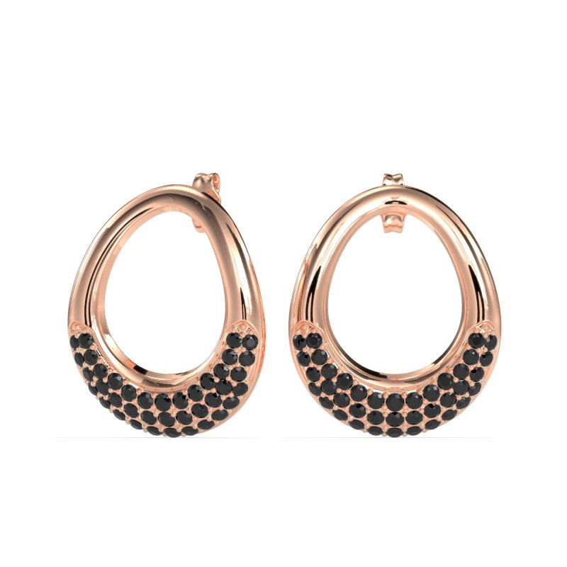 Teardrop Gemstone Hoop Earrings