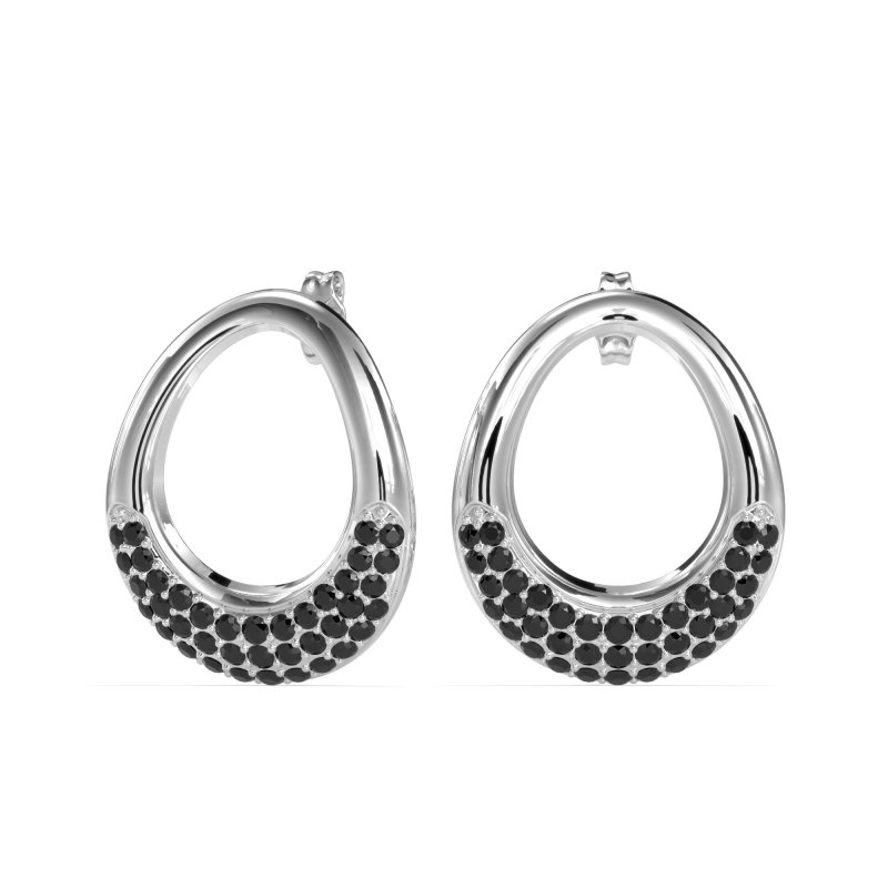 Teardrop Gemstone Hoop Earrings