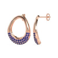 Teardrop Gemstone Hoop Earrings
