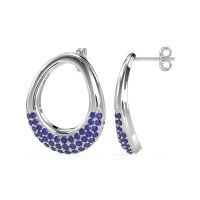 Teardrop Gemstone Hoop Earrings