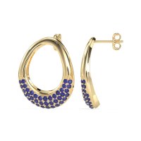 Teardrop Gemstone Hoop Earrings