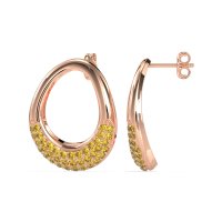 Teardrop Gemstone Hoop Earrings