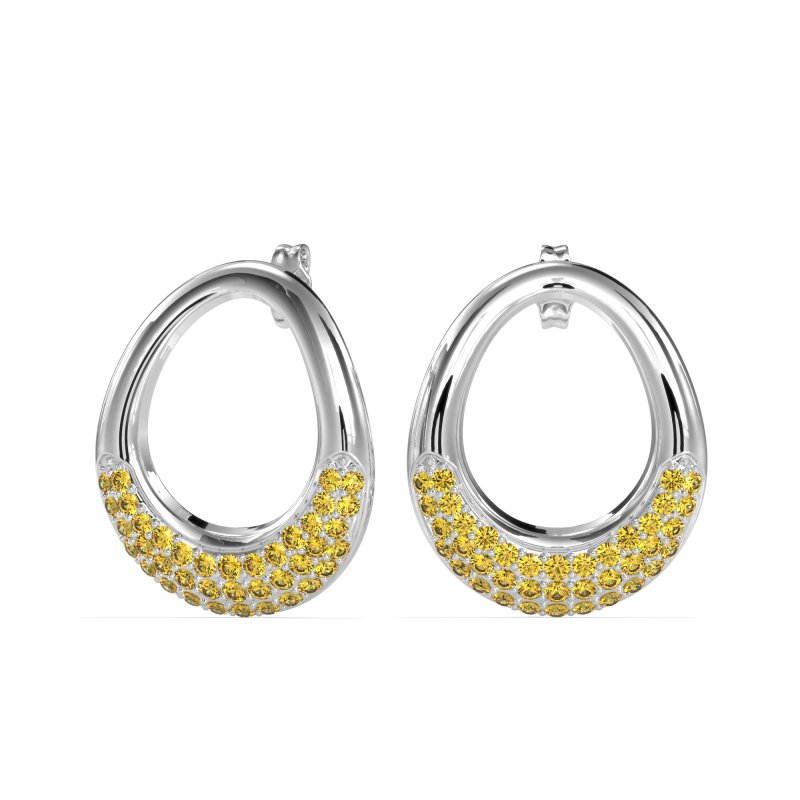 Teardrop Gemstone Hoop Earrings