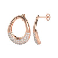 Teardrop Gemstone Hoop Earrings
