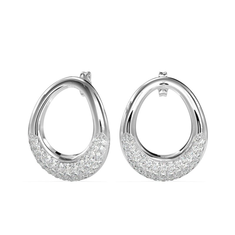 Teardrop Gemstone Hoop Earrings