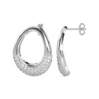 Teardrop Gemstone Hoop Earrings