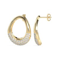 Teardrop Gemstone Hoop Earrings