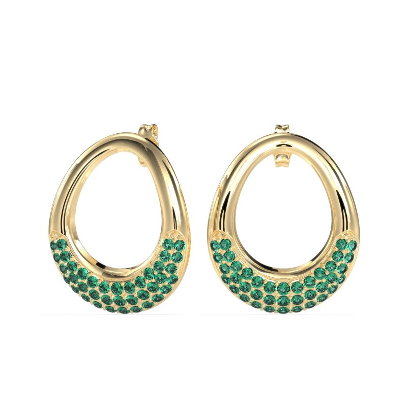 Teardrop Gemstone Hoop Earrings