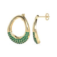 Teardrop Gemstone Hoop Earrings