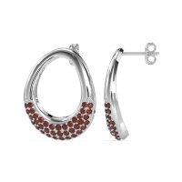 Teardrop Gemstone Hoop Earrings