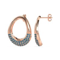 Teardrop Gemstone Hoop Earrings
