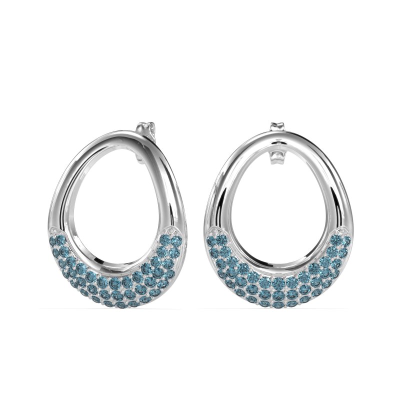 Teardrop Gemstone Hoop Earrings