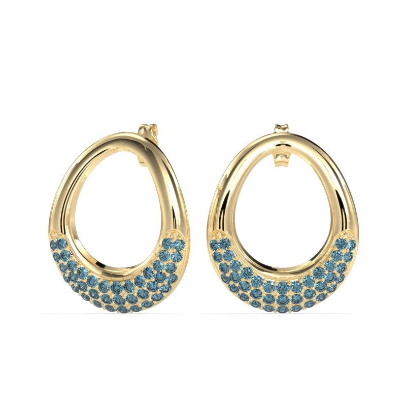 Teardrop Gemstone Hoop Earrings
