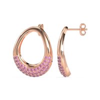 Teardrop Gemstone Hoop Earrings