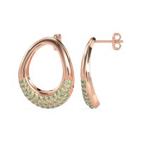 Teardrop Gemstone Hoop Earrings