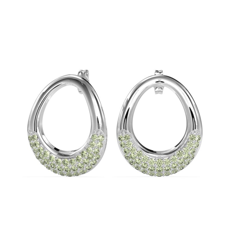 Teardrop Gemstone Hoop Earrings
