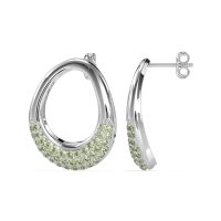 Teardrop Gemstone Hoop Earrings