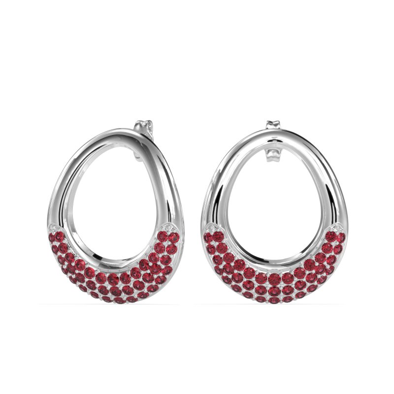 Teardrop Gemstone Hoop Earrings