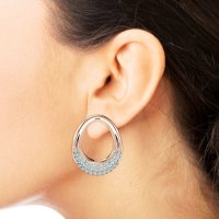 Teardrop Gemstone Hoop Earrings