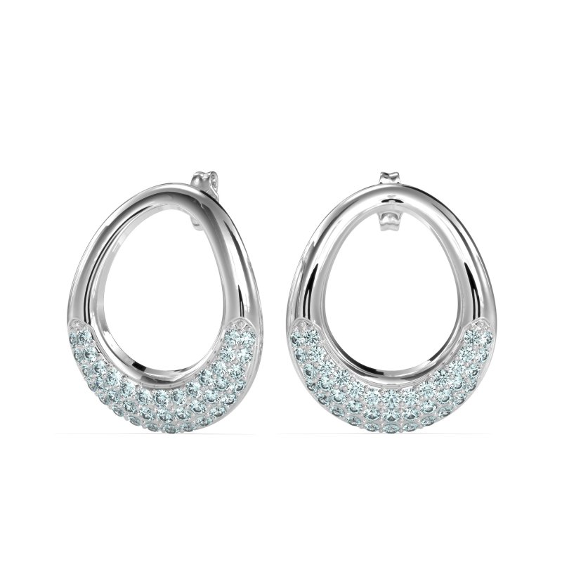 Teardrop Gemstone Hoop Earrings